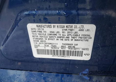 2016 Infiniti Q50 3.0T Red Sport 400 из США, поврежденный, VIN JN1FV7AP0GM421111